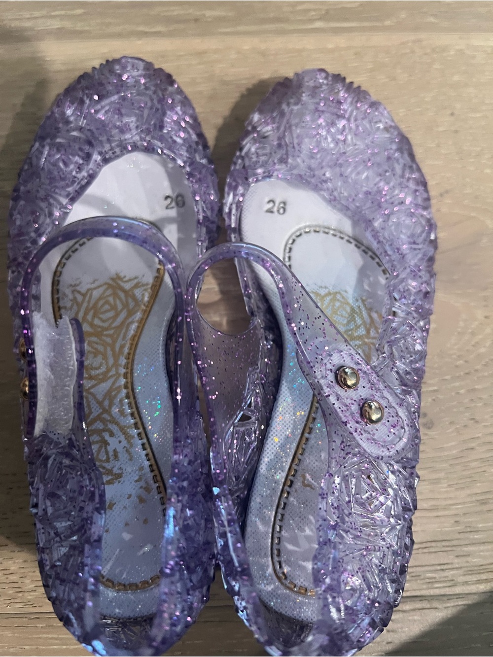 Kids purple jelly shoes, fits 3-4yo